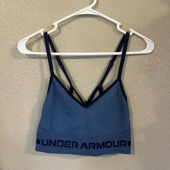 Under Armour Women's Training Seamless Low Long Heather Sports Bra - Picture 3 of 4